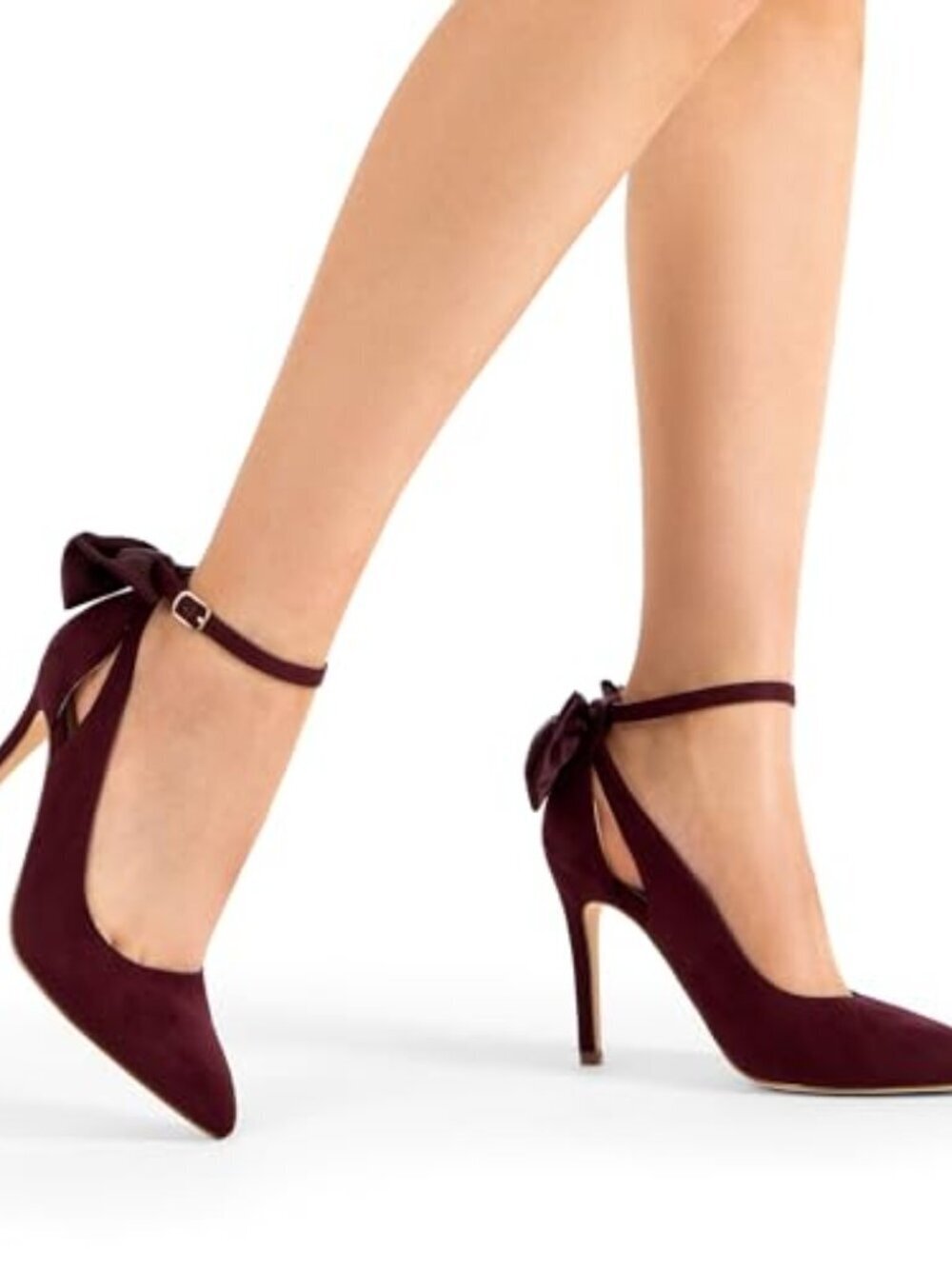 🆕 Women's High Stiletto Heels Pointed Toe Bow Dress Party Wedding Shoes Ankle